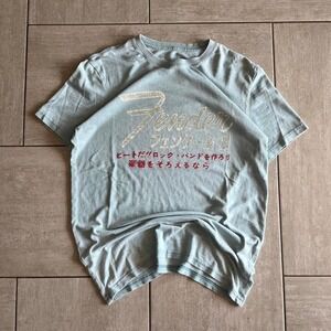 Lucky Brand Fender Guitar Japanese Graphic Tee Blue Small